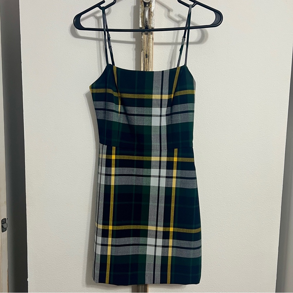 Aritzia Wilfred Isabelle Plaid Sleeveless Slim Mini Dress Size 0